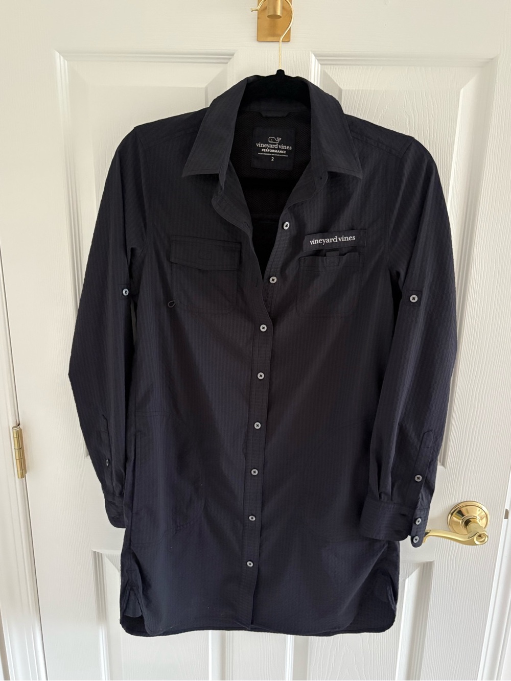 Never Worn! Vineyard Vines Black Long-Sleeve Shirt Cover-Up